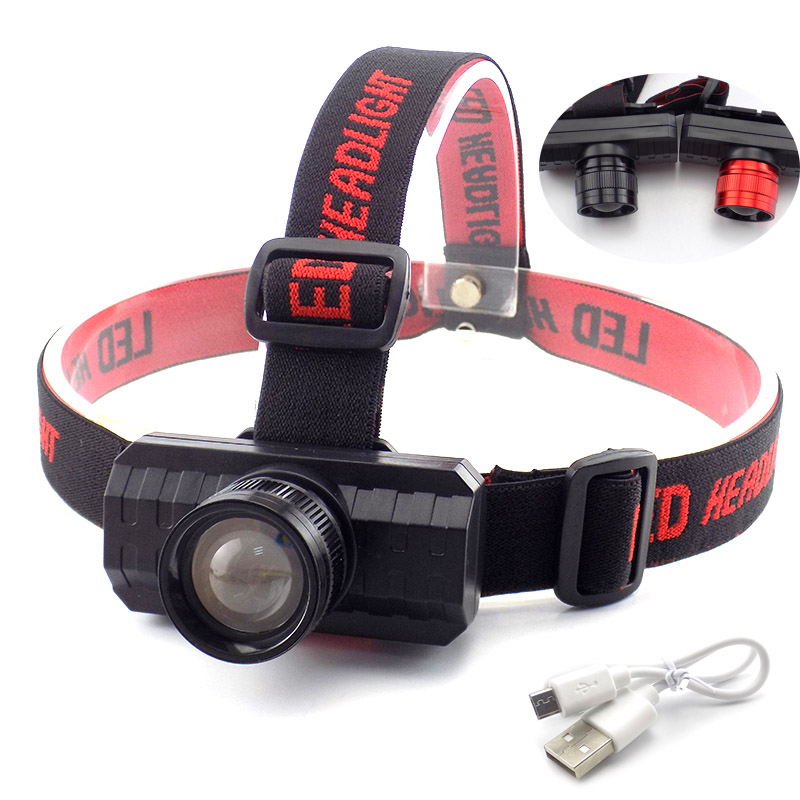 

USB rechargeable Q5 LED headlamp head lamp light zoom Lamp night lighting camping Torches powerful frontal adjustable