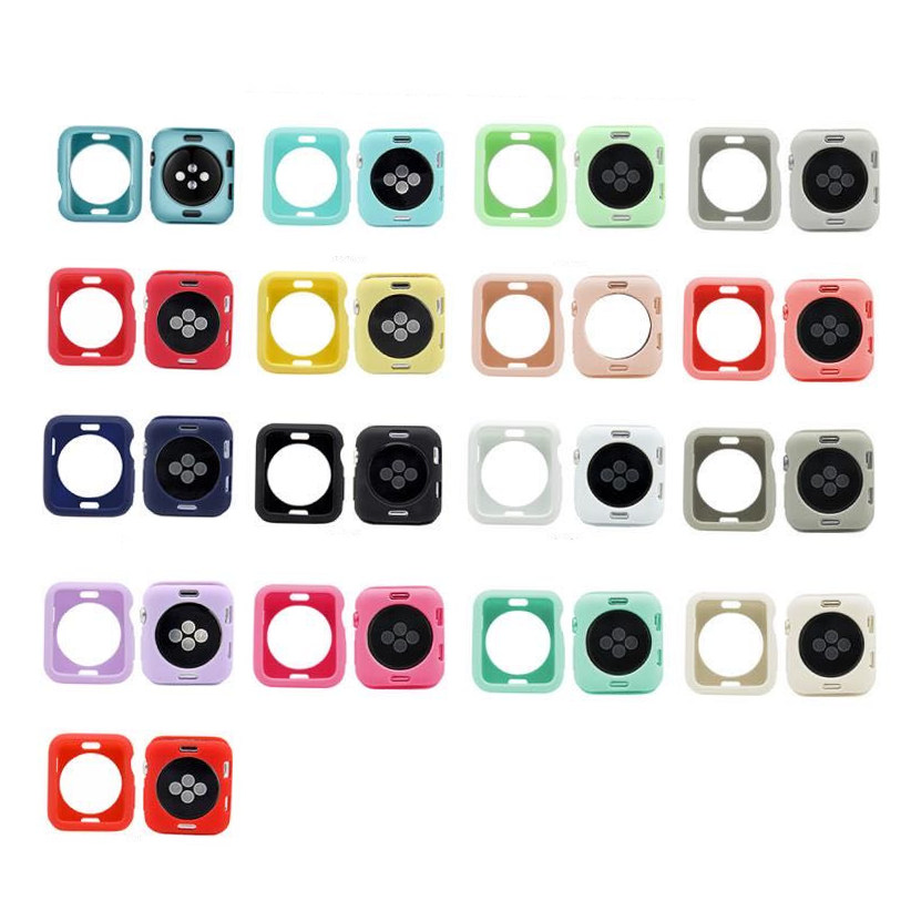 

17 colors Colourful Watch Cover for Apple Watch Series 1 2 3 4 5 Soft TPU Case for Iwatch 38mm 40mm 42mm 44mm Screen Protector Frame, Mixed colors