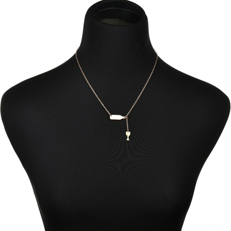 

2020 New Personality Fashion Creative Bottle Shape Necklace Couple Clavicle Chain Necklace for Women Girl Birthday Gift