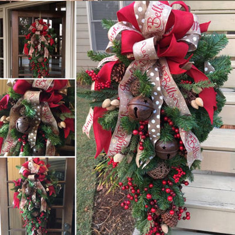 

American Christmas tree ornaments wreath wreath pendant 60cm Hotel shopping center layout hanging tree Wedding decoration Gifts