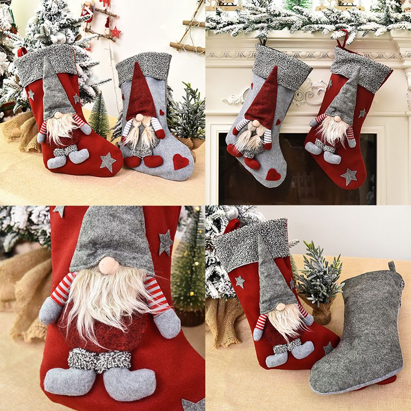 

Christmas Stockings Christmas Candy Gift Bag Gnome Santa Pendant Forest Style Decoration