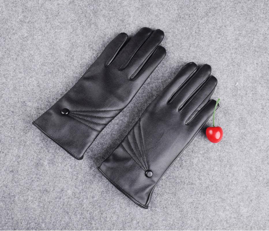 

Luxurious Women Girl Leather Winter Super Warm Gloves Cashmere W0315