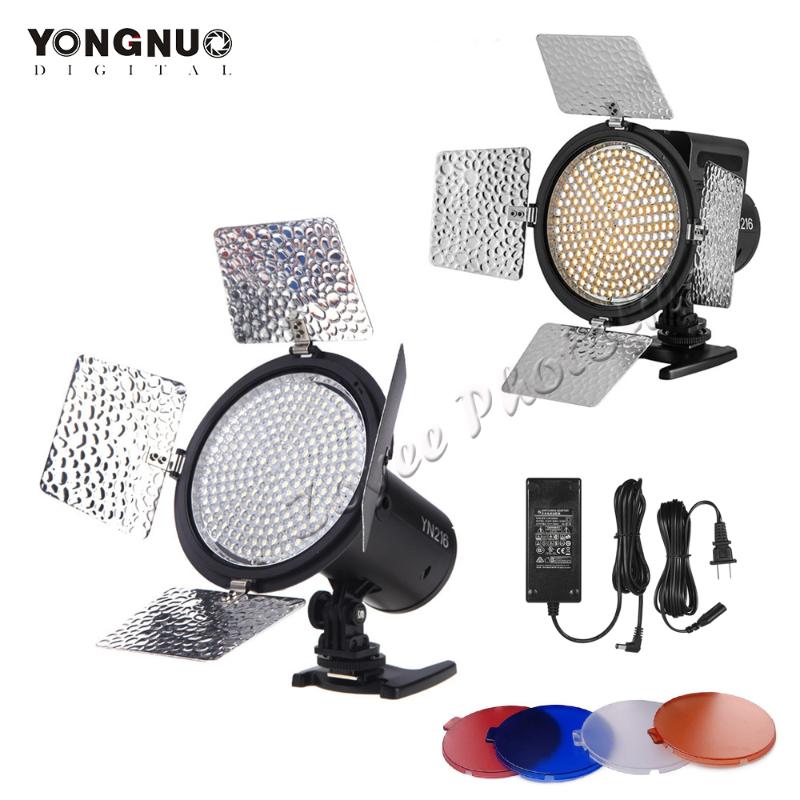 

Yongnuo YN216 5500K/3200-5500K Bi-color LED Video Fill Light Lighting YN-216 with 4 Color Filters for DV DSLR Camera