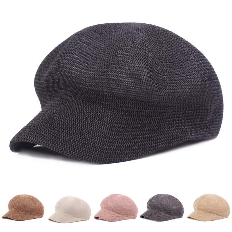 

Berets 2021 Sboy Casual Hat Women Men Mesh Beret Summer Visor Sunhat Solid Running Sport Breathable Flat Cap Drop, Grey