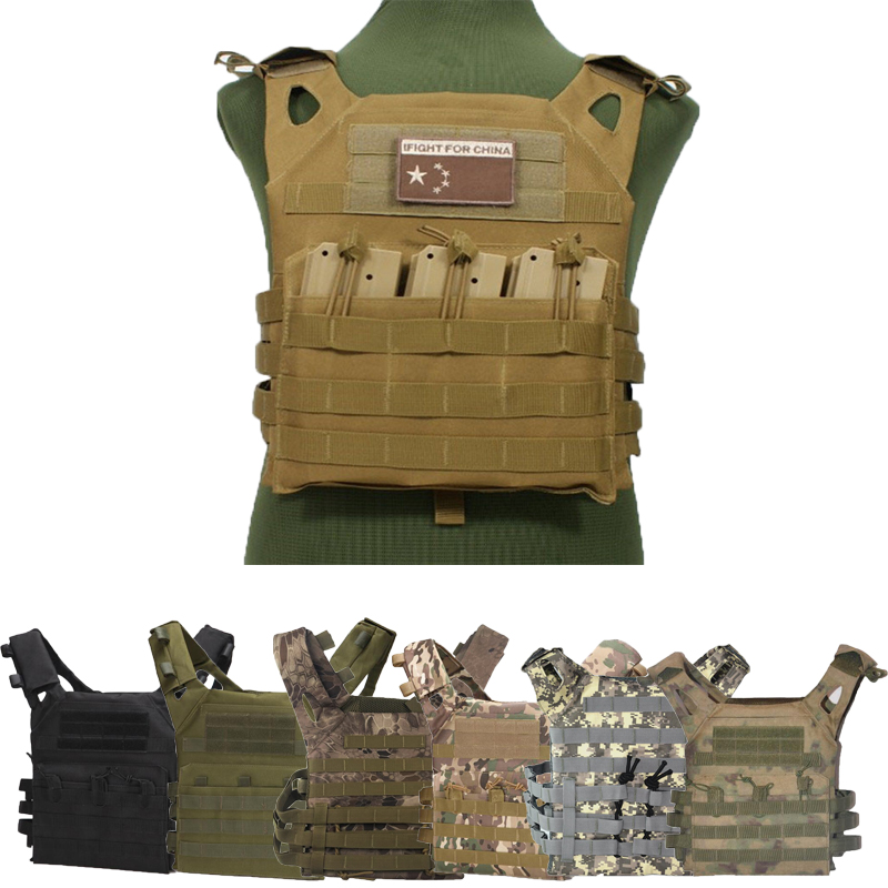 

Adjustable Hunting Tactical Body Armor JPC Molle Plate Carrier Vest Outdoor CS Game Paintball Vest Equipment, Black