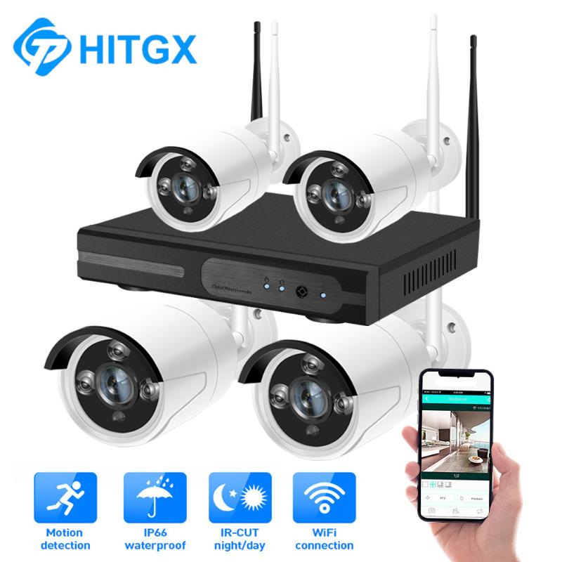 

4CH Wireless CCTV System 1080P 4pcs 2MP NVR Wifi Outdoor CCTV Camera IP Security System Two-way Video Surveillance Kit