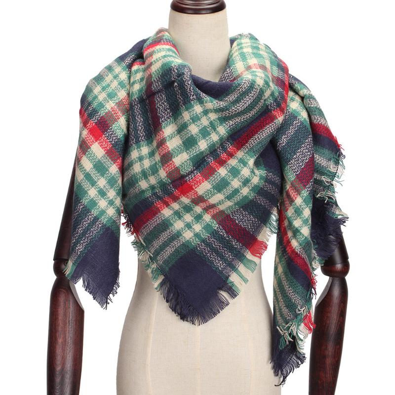 

Plaid Blanket Scarf Women Big Square Long Scarves Warm Tartan Checked Shaw Classic Tassel Plaid Scarf Winter Neck Warmer A50