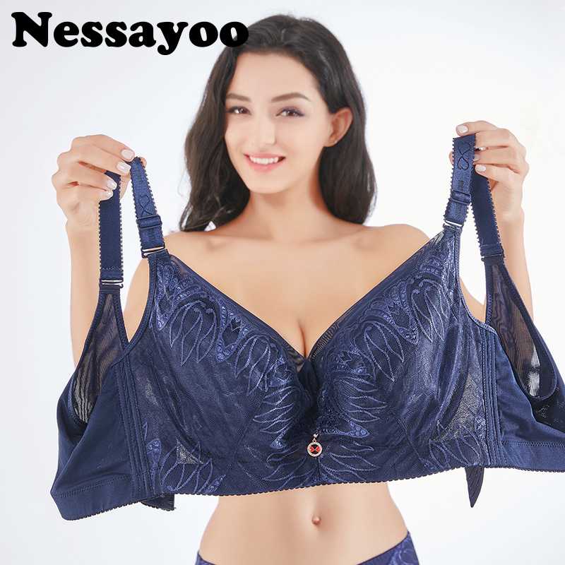 

Bras for Women Push Up Wireless Bra Plus Size Underwear bh Full Cup lace Bralette Brassiere Sexy Big size Lingerie 90 95 100 Bra, Random colors