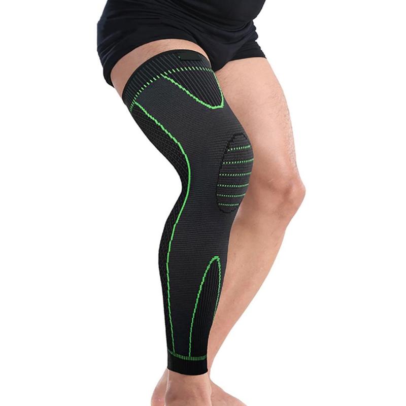 

Unisex Bicycle Cycling Knit Legging Elastic Stripe Extended Non-slip Bandage Compression Knee Pad Sleeve W