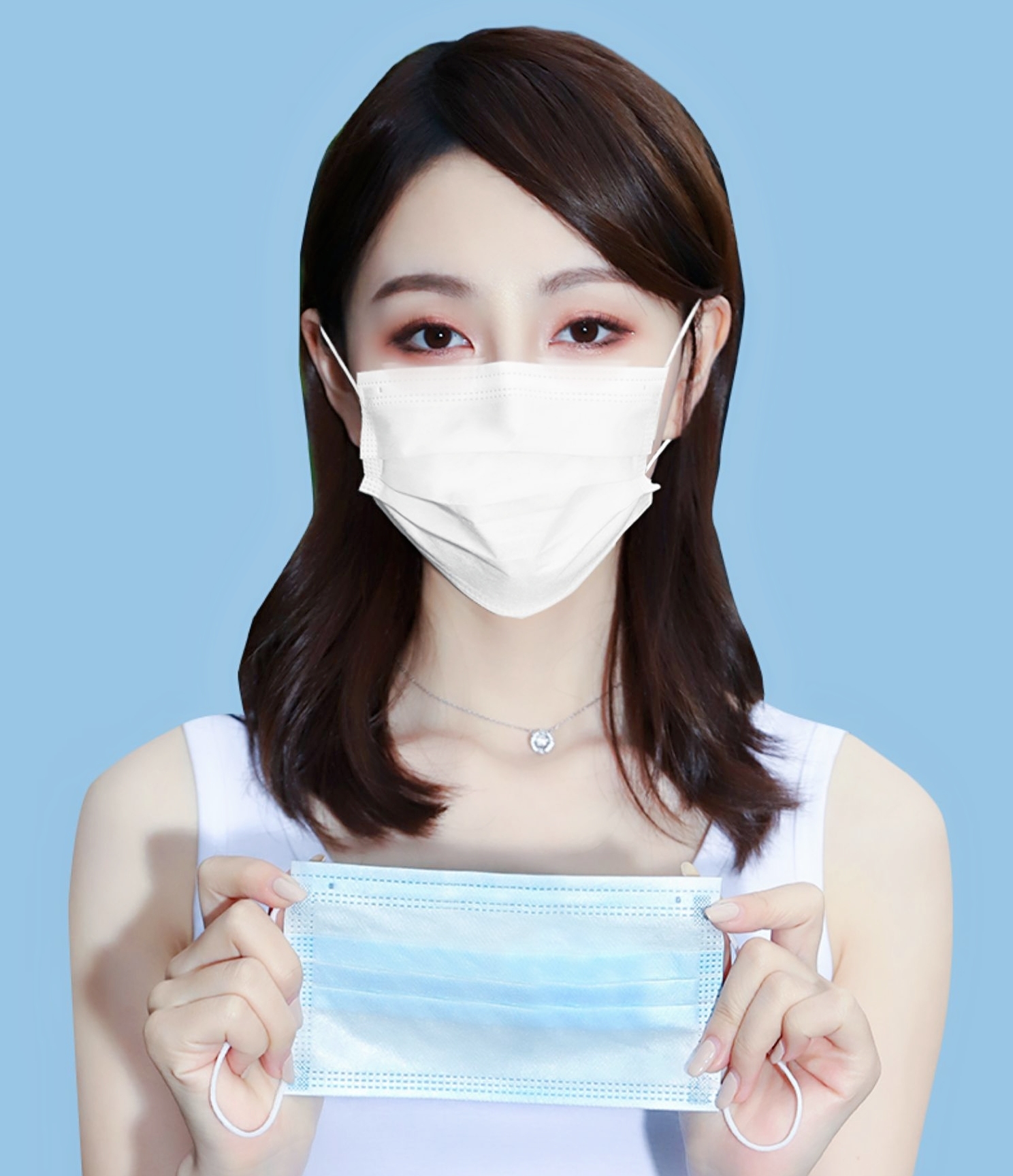 

Wholesale disposable adult sterile masks light and breathable with meltblown cloth three-layer protection dust, fog and UV protection dispos