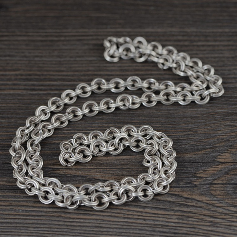 

74cm 925 Sterling Silver Jewelry Necklace 8MM Thickness Chain Men Gift Thai Silver Long&Choker Fashion Necklace