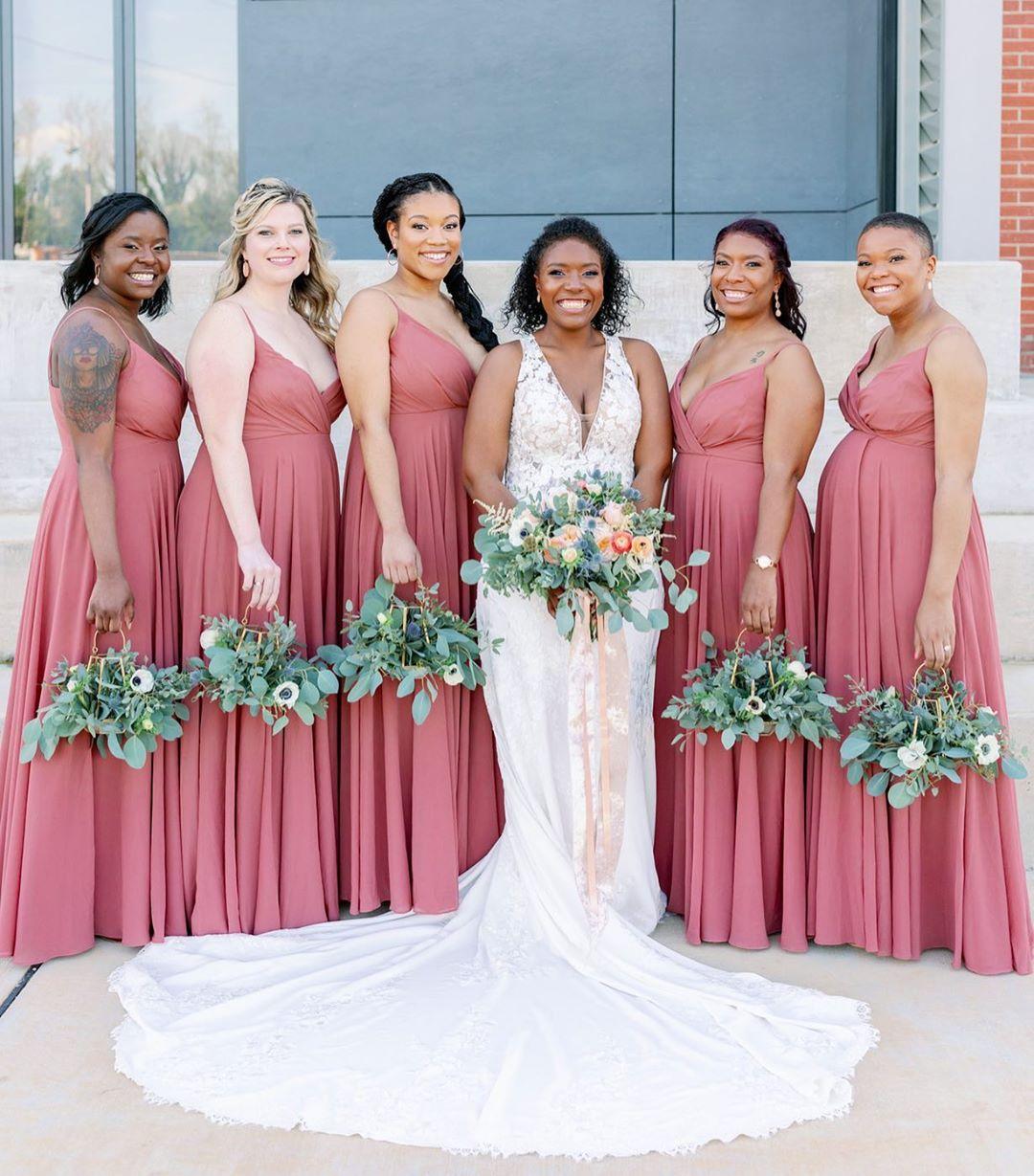 cheap dusty rose bridesmaid dresses