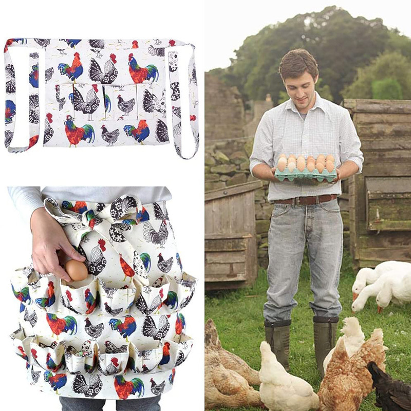 

Newl Eggs Collecting Apron With Several Pockets for Chickens Duck Gooses Eggs Housewives Farmhouse Kitchen Home Workwear
