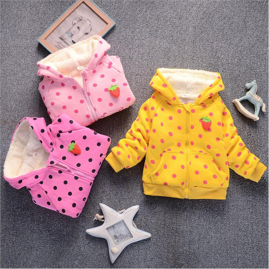 

2020 New Winter Autumn Baby Girl Outerwear Clothes Cute Printed Heart Rabbit Ears Hat Girls Jacket Children Thick Woolen Coat, Pink