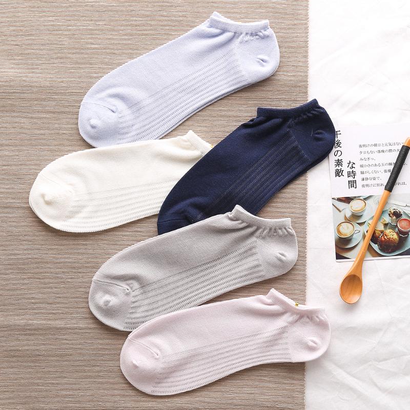 

Boat socks female shallow college style super soft cotton cool spring and summer invisible female socks Korean Sports spring and, Gray