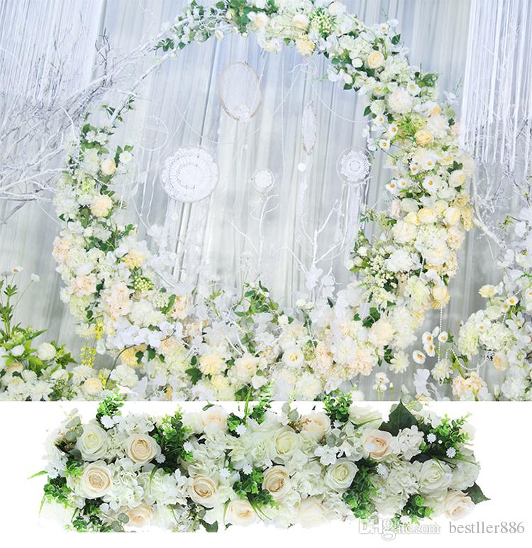 

100cm Artificial Silk Rose Row DIY Wedding Road Guide Arch Decoration Artificial Flower Opening Studio Props Dress Up Flower, A15