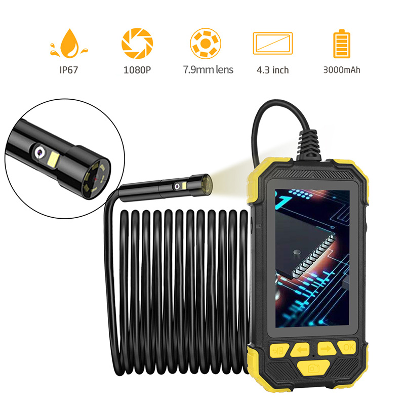 

Dual Lens Car Pipe Video 1080p Endoscopic Camera Boroscope Flexible Camera Sewer Inspection with Screen