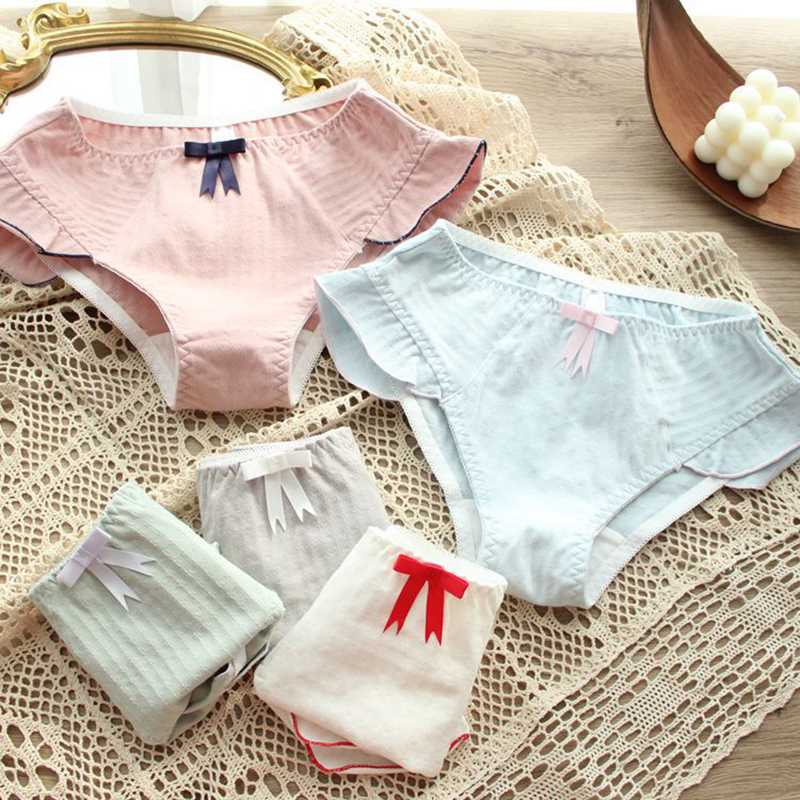

Plus Size Cotton Panties Women Comfortable Underwears Sexy Bowknot Underpants Female Lingerie Ladies Briefs