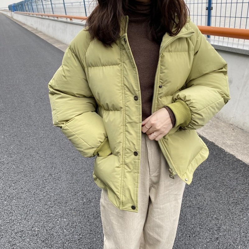 

Thick Winter Coat Women Jackets Parka Hooded Collar Warm Outwear Tops Harajuku Short Padded Bubble Coats Puffer Jacket Femme, Beige