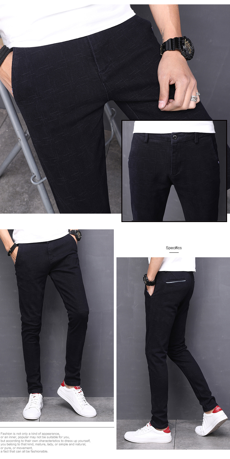 

Men's casual pants pants male male han edition tide, Dark blue