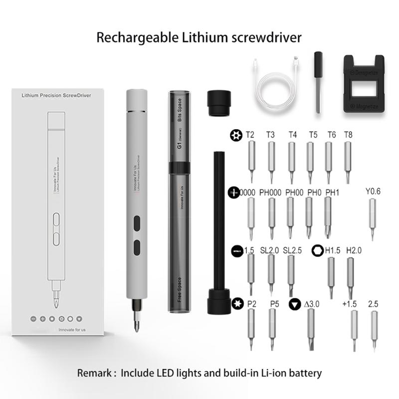 

Professional Precision Electric Screwdriver Set USB Rechargeable 22 Bits for Cell Phone Notebook Laptop Watch Devices Repair
