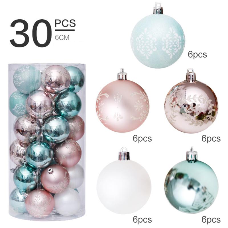 

30pcs/set Tree Decor Home Bauble Crafts Hotel Celebration Holiday Christmas Ball Ornament DIY Wedding Party Hanging Shatterproof