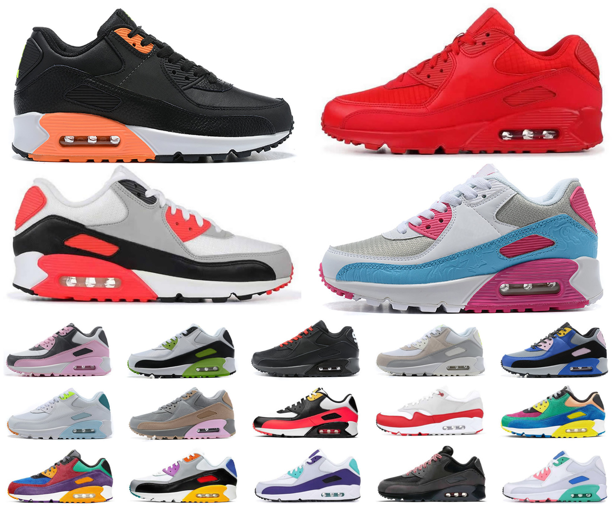 

Hot Men 90 Running Shoes Infrared University Red International Bred mixtape Grape Women Fashion Sports Sneaker Srainer Size 36-45, 29