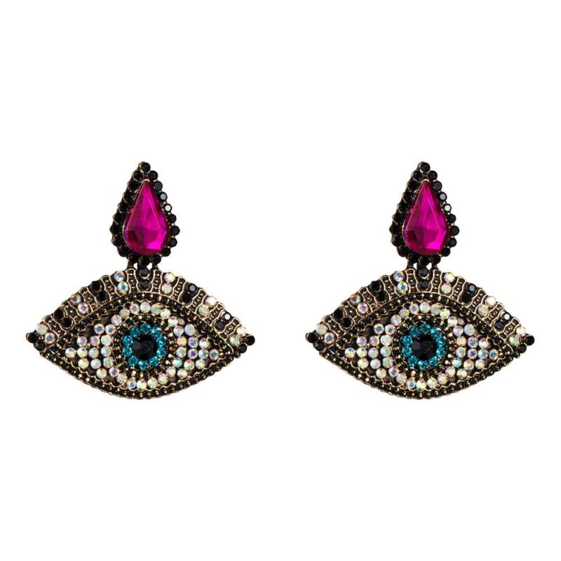 

Exaggerated Resin Rhinestone Eyes Charms Dangle Earrings For Women Fashion Jewelry Party Statement Earrings Accessories