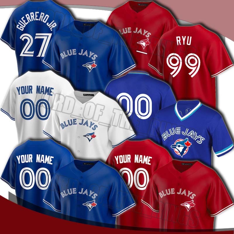 

Custom Blue 27 Vladimir Guerrero Jr. Jersey 6 Travis Shaw jerseys Cavan Biggio jersey Lourdes Gurriel Jr. Randal Grichuk Joe Carter Jays, Blue;black