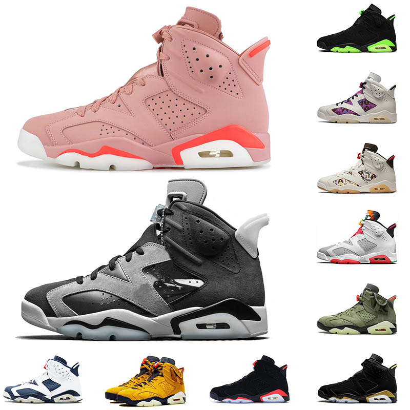 

NEW jumpman 6 6s travis Hare Millennial Pink Smoke Grey mens basketball shoes yellow cactus jack DMP 2020 sneakers designer trainers, #28 psgs 40-47