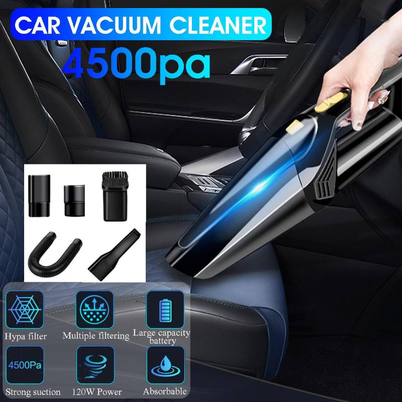 

Audew 4500Pa Powerful Wireless Car Vacuum Cleaner Handheld 120W USB Cordless Wet&Dry Use Rechargeable Home Car Vacuum Cleaner