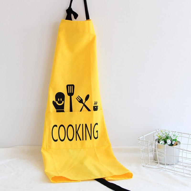

New Fashion Clothing Overalls Cotton Linen Apron The Kitchen Bakery Baked Cotton Apron Mom Helper Kitchen Accessories-Yellow