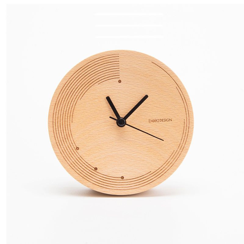 

Simple wooden silent desktop small clock Fashion art bedroom wood small desk clock