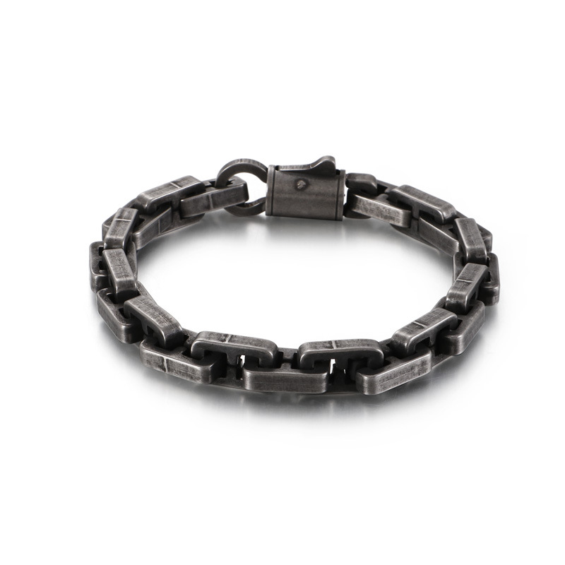 

Vintage Square Link Chain Bracelet Punk Hiphop Men Stainless Steel Gold/Black/Matte Biker Male Bracelets Jewelry Accessories
