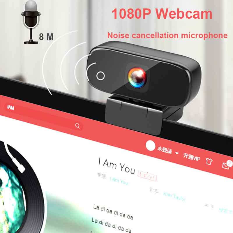 

Webcam 1080P Full HD Webcam PC computer Web Camera with Microphone for Video Calling Conference Work Live Broadcast