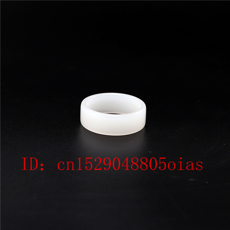 

Natural White Hetian Jade Ring Chinese Jadeite Amulet Fashion Charm Jewelry Hand Carved Crafts Gifts for Women Men