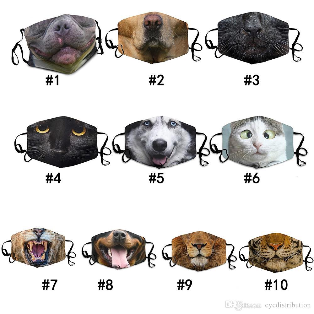 

3D Printing Funny Face Mask Protective Ear-hanging Covering Animal Print Washable Reusable Mouth Adult Unisex Masks Wholesale