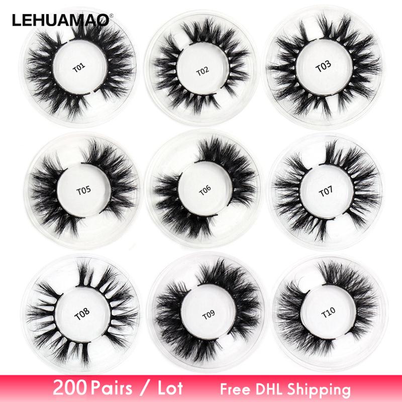 

Free DHL 200pairs Eyelashes 3D Mink Lashes Handmade Mink Dramatic Lashes cruelty free reusable soft cross wholsale