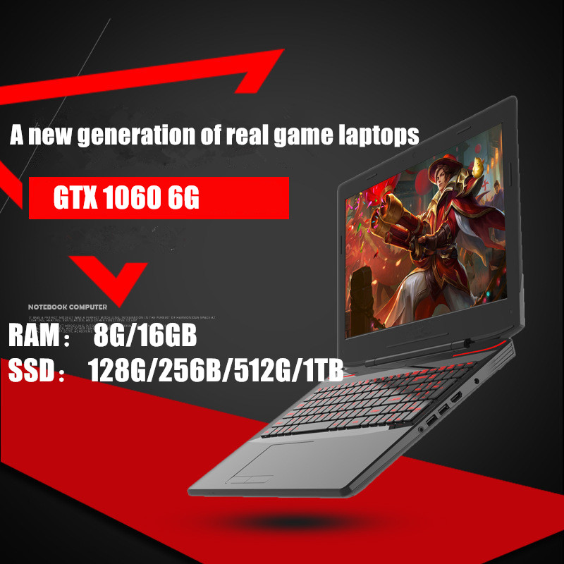 

7700 6G independent video card game laptop 15.6 inch 8G/16G DDR4 RAM 128G 256G 512G 1TB SSD Note ComputerBacklit Keyboard, As pic