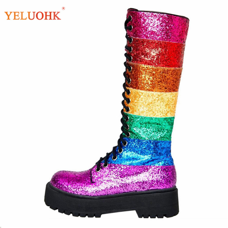 

35-42 Knee High Boots Women 2020 Autumn Platform Boots Women Top Quality, Colours