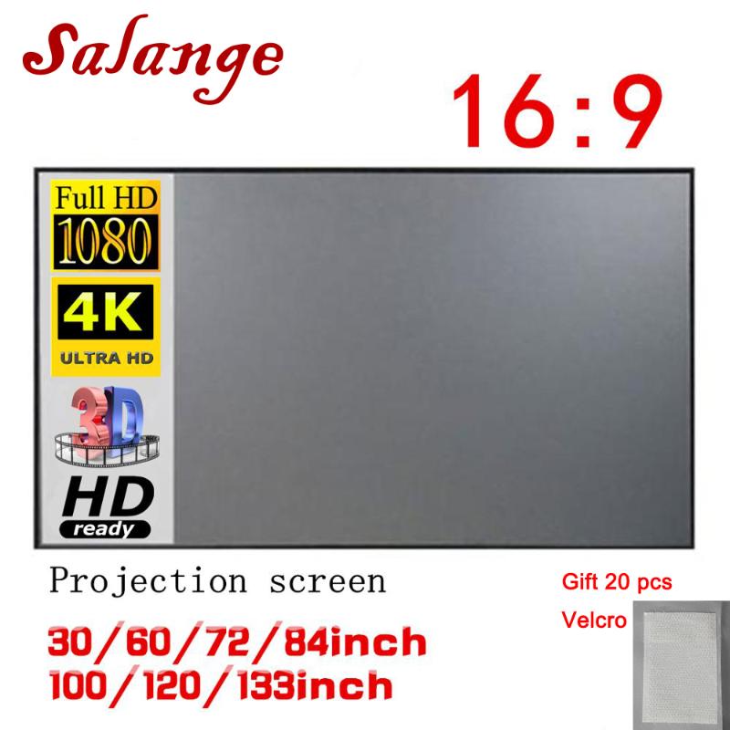 

Salange Projector Screen 72 84 100 120 inch Anti-light Screen For Home Outdoor Office Portable 3D HD Projection