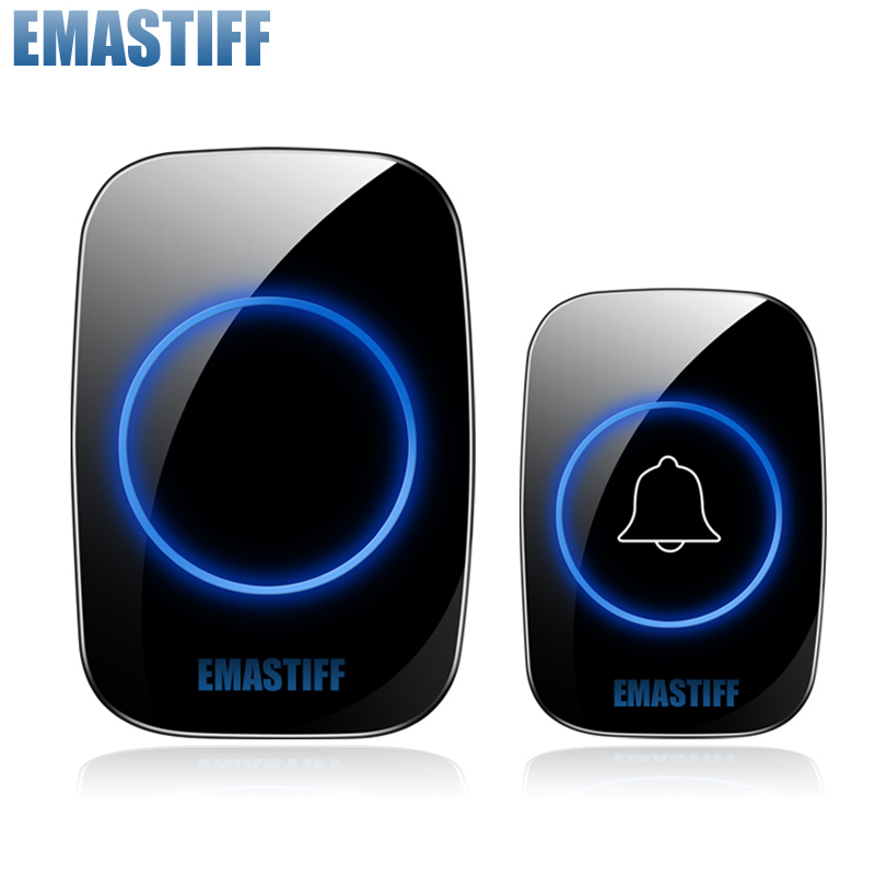 

Home Security Welcome Wireless Doorbell Smart Chimes Doorbell Alarm LED light 38 Songs with Waterproof Button