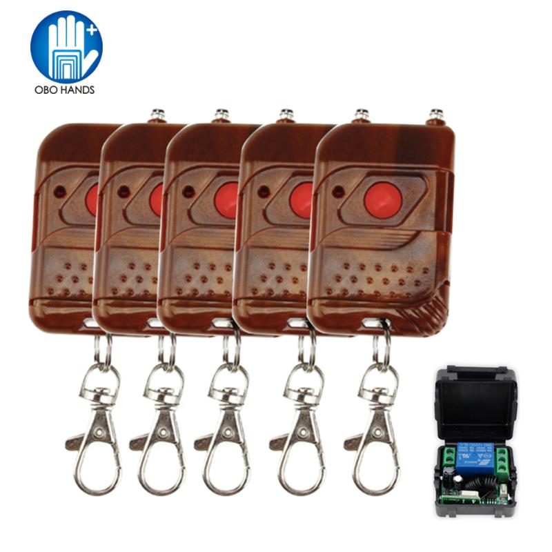 

DC12V 1CH wireless remote control lock switch 5 emitters 315/433MHz for door access control system electric lock single door