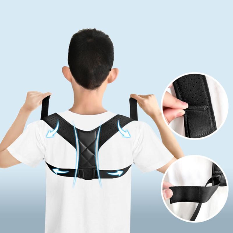 

Men Women Adjustable Posture Corrector Back Support Strap Brace Shoulder Spine Support Lumbar Slouching Posture Orthopedic Belt, As pic