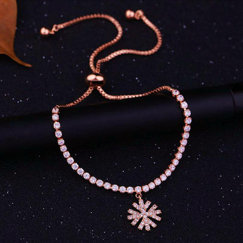 

WIN-B Clear Cubic Zirconia Snowflake Bracelets Wedding Women Girl Gifts Crystal Charm brazalete Gift Fashion Jewelry bijoux