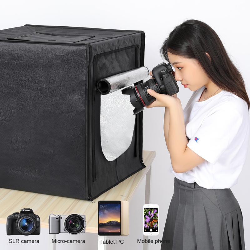 

Mini Photo Studio Lightbox Tabletop Shooting Tent 50 cm Soft Box 132 LED Photography Light Portable Folding Studio Kit Upgrade