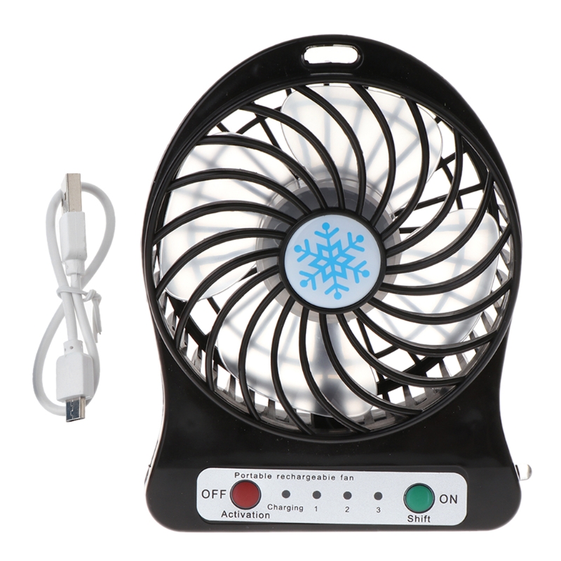 

Portable 5W Outdoor LED Light Fan Air Cooler Desk USB Fan Without 18650 Battery