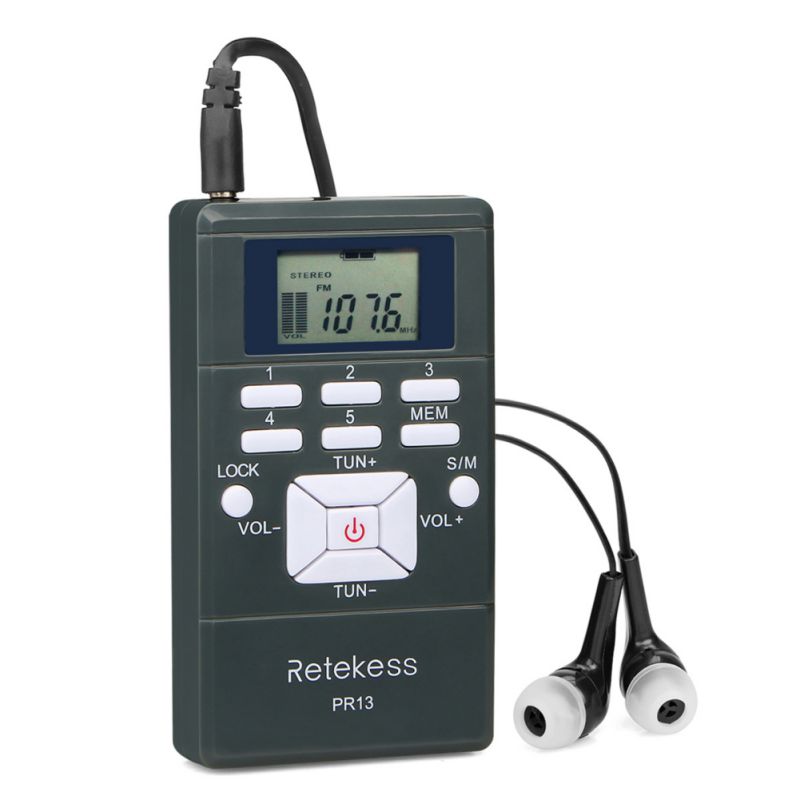 

V Mini Portable 60-108 MHz FM Radios, Tour Guide Pocket Radio With 3.5 Mm Stereo Headphone With Wired Mmicrophone