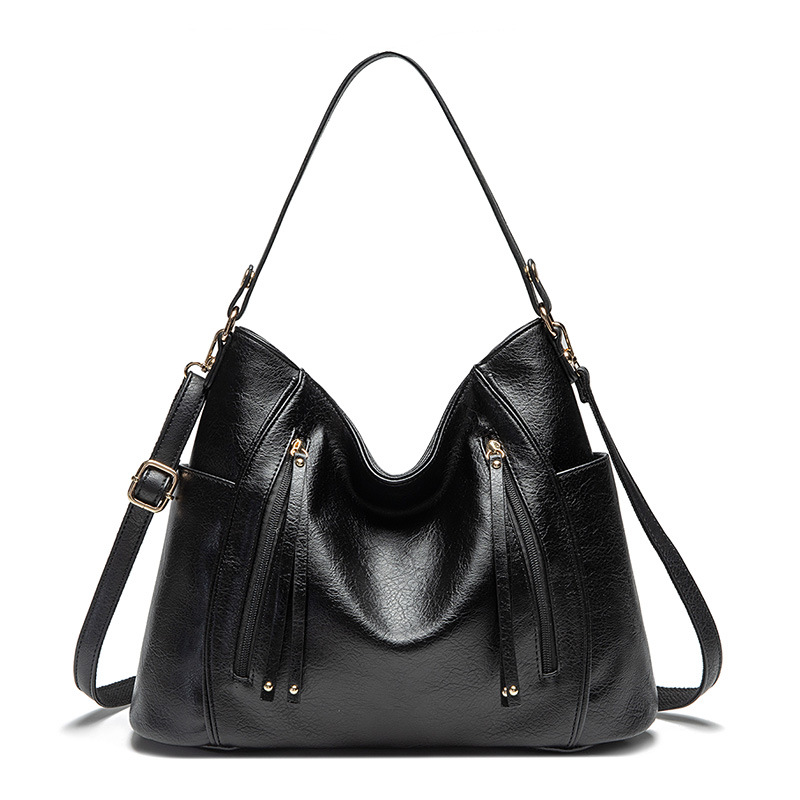 

Leather Casual Tote Sac Purses And Handbags Luxury Handbags Women Bags Designer Ladies Shoulder Hand Bags for Women Bolsa C1377, Black