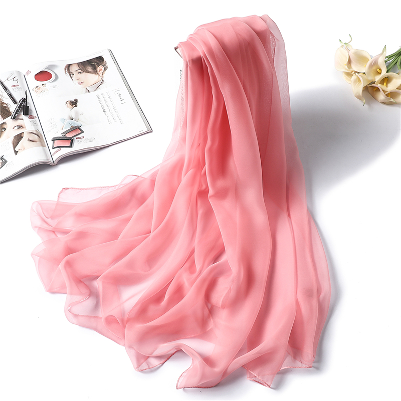 

2020 New Spring Summer Women Scarf Fashion Solid Classical Large Size Lady Silk Scarves Hijabs Foulard Female Beach Stoles
